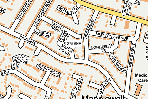 S75 6HE map - OS OpenMap – Local (Ordnance Survey) S75 6HE map - OS OpenMap – Local (Ordnance Survey)
