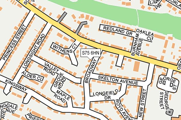 S75 6HN map - OS OpenMap – Local (Ordnance Survey) S75 6HN map - OS OpenMap – Local (Ordnance Survey)
