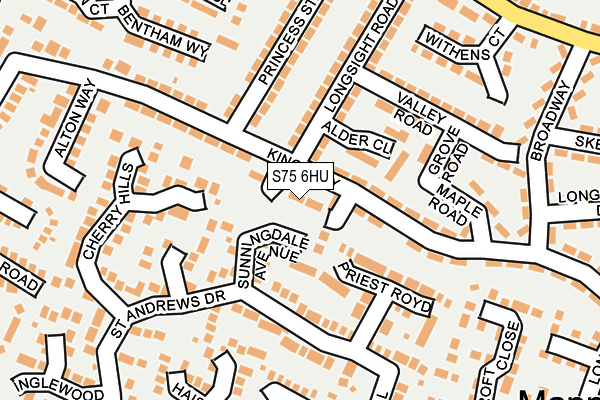 S75 6HU map - OS OpenMap – Local (Ordnance Survey) S75 6HU map - OS OpenMap – Local (Ordnance Survey)