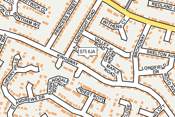 S75 6JA map - OS OpenMap – Local (Ordnance Survey) S75 6JA map - OS OpenMap – Local (Ordnance Survey)