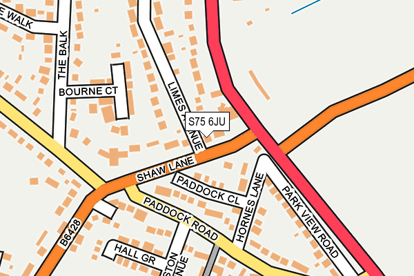 S75 6JU map - OS OpenMap – Local (Ordnance Survey) S75 6JU map - OS OpenMap – Local (Ordnance Survey)