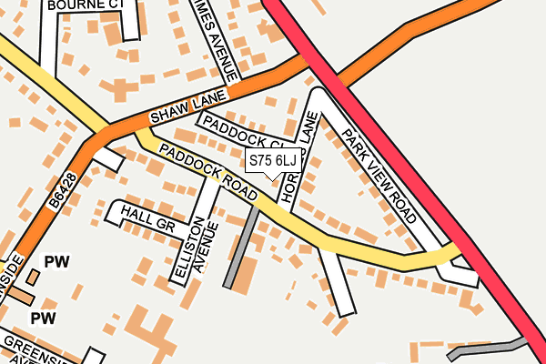 S75 6LJ map - OS OpenMap – Local (Ordnance Survey) S75 6LJ map - OS OpenMap – Local (Ordnance Survey)