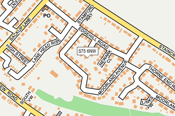 S75 6NW map - OS OpenMap – Local (Ordnance Survey) S75 6NW map - OS OpenMap – Local (Ordnance Survey)