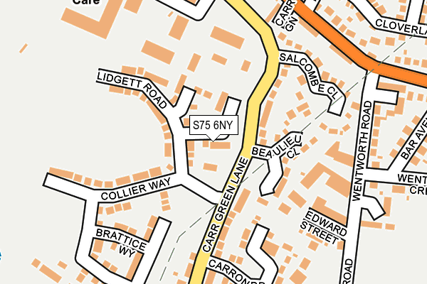 S75 6NY map - OS OpenMap – Local (Ordnance Survey) S75 6NY map - OS OpenMap – Local (Ordnance Survey)