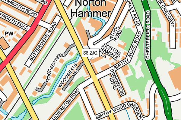 S8 2JQ map - OS OpenMap – Local (Ordnance Survey) S8 2JQ map - OS OpenMap – Local (Ordnance Survey)