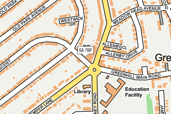 S8 7BF map - OS OpenMap – Local (Ordnance Survey) S8 7BF map - OS OpenMap – Local (Ordnance Survey)