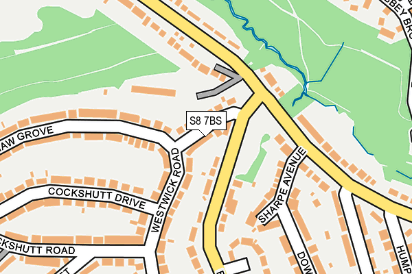 S8 7BS map - OS OpenMap – Local (Ordnance Survey) S8 7BS map - OS OpenMap – Local (Ordnance Survey)