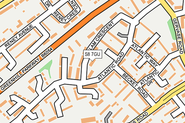 S8 7GU map - OS OpenMap – Local (Ordnance Survey) S8 7GU map - OS OpenMap – Local (Ordnance Survey)
