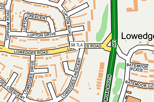 S8 7LA map - OS OpenMap – Local (Ordnance Survey) S8 7LA map - OS OpenMap – Local (Ordnance Survey)