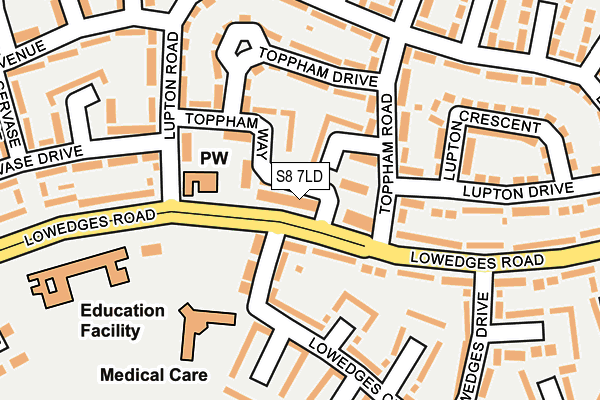 S8 7LD map - OS OpenMap – Local (Ordnance Survey) S8 7LD map - OS OpenMap – Local (Ordnance Survey)