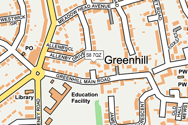 S8 7QZ map - OS OpenMap – Local (Ordnance Survey) S8 7QZ map - OS OpenMap – Local (Ordnance Survey)