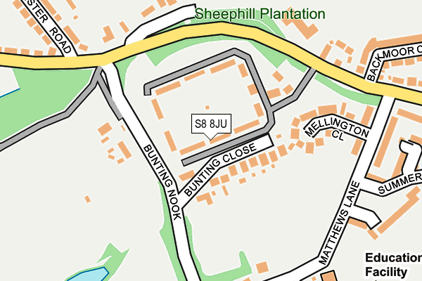 S8 8JU map - OS OpenMap – Local (Ordnance Survey) S8 8JU map - OS OpenMap – Local (Ordnance Survey)