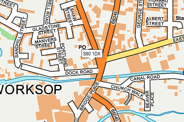 S80 1DX map - OS OpenMap – Local (Ordnance Survey) S80 1DX map - OS OpenMap – Local (Ordnance Survey)