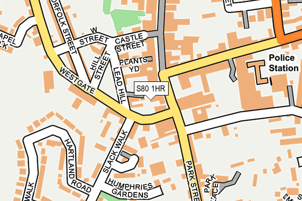 S80 1HR map - OS OpenMap – Local (Ordnance Survey) S80 1HR map - OS OpenMap – Local (Ordnance Survey)