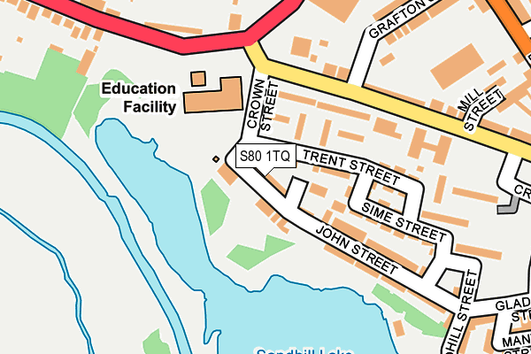 S80 1TQ map - OS OpenMap – Local (Ordnance Survey)