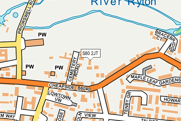 S80 2JT map - OS OpenMap – Local (Ordnance Survey) S80 2JT map - OS OpenMap – Local (Ordnance Survey)