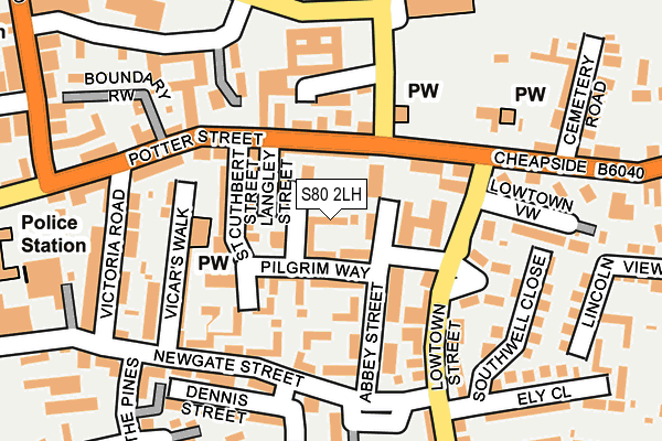S80 2LH map - OS OpenMap – Local (Ordnance Survey)