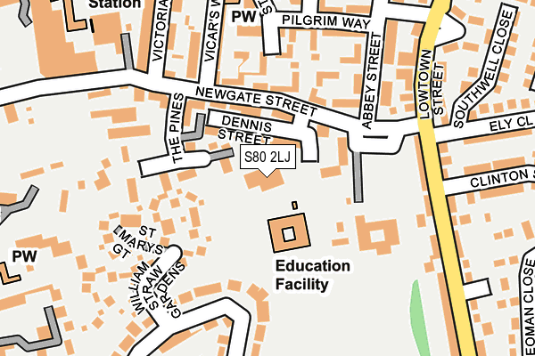 S80 2LJ map - OS OpenMap – Local (Ordnance Survey) S80 2LJ map - OS OpenMap – Local (Ordnance Survey)