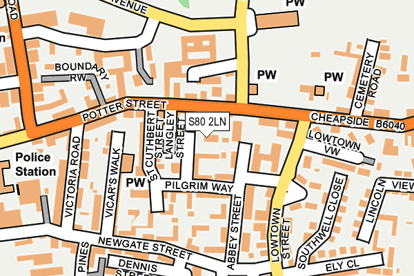 S80 2LN map - OS OpenMap – Local (Ordnance Survey) S80 2LN map - OS OpenMap – Local (Ordnance Survey)