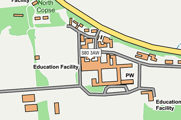 S80 3AW map - OS OpenMap – Local (Ordnance Survey) S80 3AW map - OS OpenMap – Local (Ordnance Survey)
