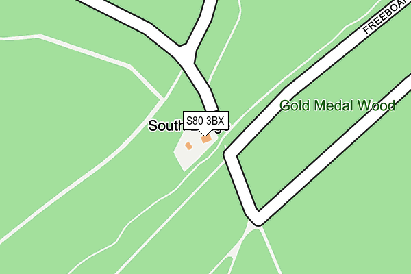 S80 3BX map - OS OpenMap – Local (Ordnance Survey) S80 3BX map - OS OpenMap – Local (Ordnance Survey)