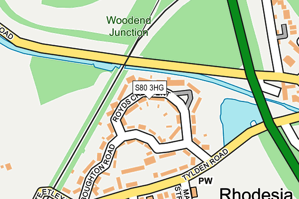 S80 3HG map - OS OpenMap – Local (Ordnance Survey) S80 3HG map - OS OpenMap – Local (Ordnance Survey)