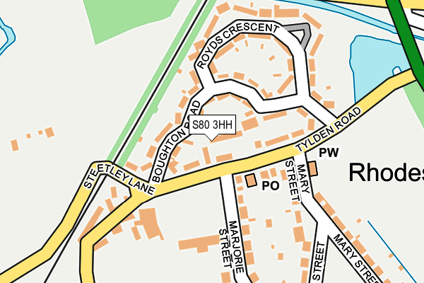 S80 3HH map - OS OpenMap – Local (Ordnance Survey) S80 3HH map - OS OpenMap – Local (Ordnance Survey)