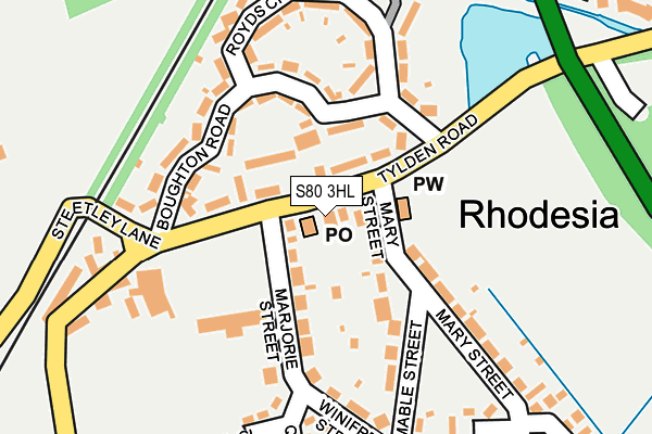 S80 3HL map - OS OpenMap – Local (Ordnance Survey) S80 3HL map - OS OpenMap – Local (Ordnance Survey)