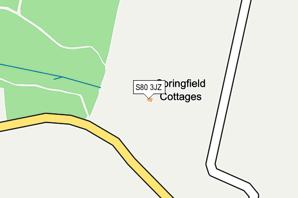 S80 3JZ map - OS OpenMap – Local (Ordnance Survey) S80 3JZ map - OS OpenMap – Local (Ordnance Survey)