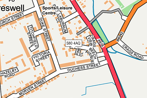 S80 4AQ map - OS OpenMap – Local (Ordnance Survey) S80 4AQ map - OS OpenMap – Local (Ordnance Survey)