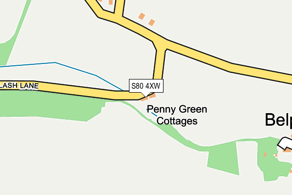 S80 4XW map - OS OpenMap – Local (Ordnance Survey)