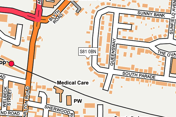 S81 0BN map - OS OpenMap – Local (Ordnance Survey) S81 0BN map - OS OpenMap – Local (Ordnance Survey)