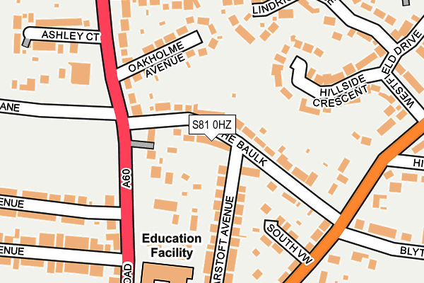 S81 0HZ map - OS OpenMap – Local (Ordnance Survey) S81 0HZ map - OS OpenMap – Local (Ordnance Survey)