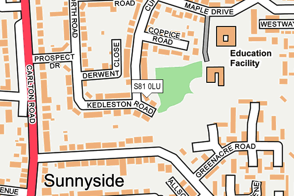 S81 0LU map - OS OpenMap – Local (Ordnance Survey) S81 0LU map - OS OpenMap – Local (Ordnance Survey)