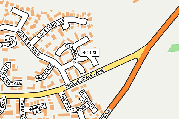 S81 0XL map - OS OpenMap – Local (Ordnance Survey) S81 0XL map - OS OpenMap – Local (Ordnance Survey)