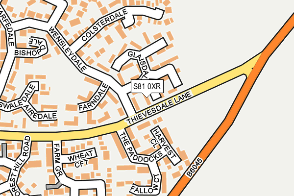 S81 0XR map - OS OpenMap – Local (Ordnance Survey) S81 0XR map - OS OpenMap – Local (Ordnance Survey)