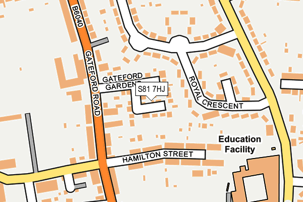 S81 7HJ map - OS OpenMap – Local (Ordnance Survey) S81 7HJ map - OS OpenMap – Local (Ordnance Survey)