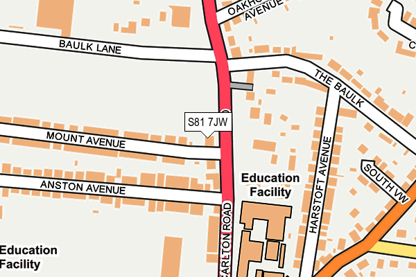 S81 7JW map - OS OpenMap – Local (Ordnance Survey) S81 7JW map - OS OpenMap – Local (Ordnance Survey)