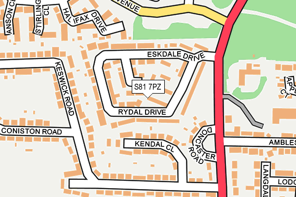 S81 7PZ map - OS OpenMap – Local (Ordnance Survey) S81 7PZ map - OS OpenMap – Local (Ordnance Survey)