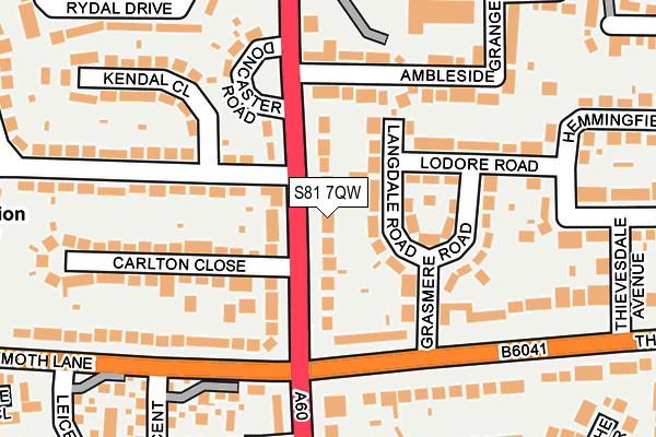 S81 7QW map - OS OpenMap – Local (Ordnance Survey) S81 7QW map - OS OpenMap – Local (Ordnance Survey)