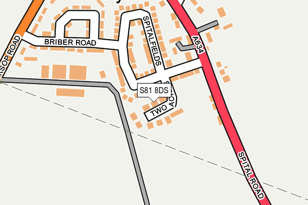 S81 8DS map - OS OpenMap – Local (Ordnance Survey) S81 8DS map - OS OpenMap – Local (Ordnance Survey)