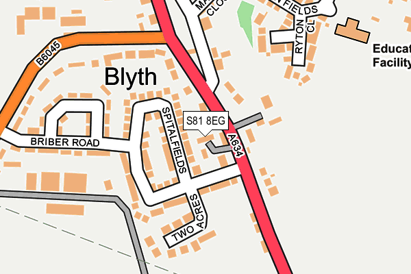 S81 8EG map - OS OpenMap – Local (Ordnance Survey) S81 8EG map - OS OpenMap – Local (Ordnance Survey)