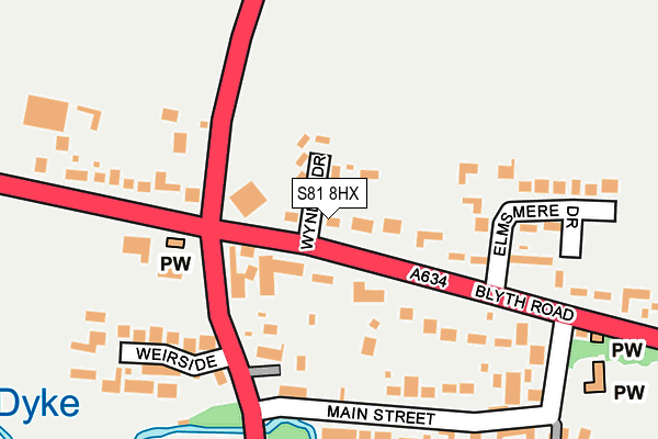 S81 8HX map - OS OpenMap – Local (Ordnance Survey) S81 8HX map - OS OpenMap – Local (Ordnance Survey)
