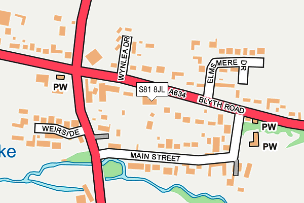 S81 8JL map - OS OpenMap – Local (Ordnance Survey) S81 8JL map - OS OpenMap – Local (Ordnance Survey)