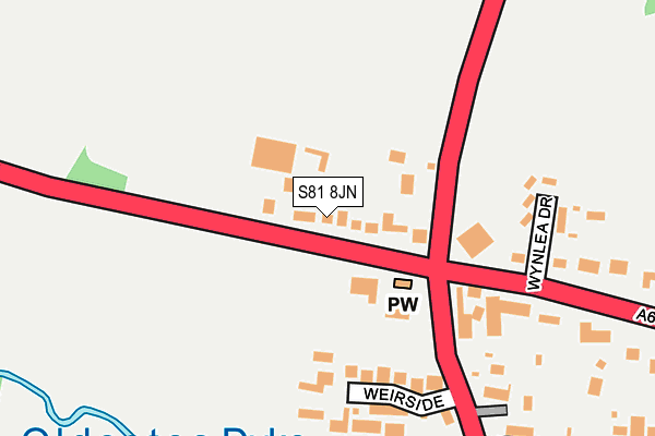 S81 8JN map - OS OpenMap – Local (Ordnance Survey) S81 8JN map - OS OpenMap – Local (Ordnance Survey)