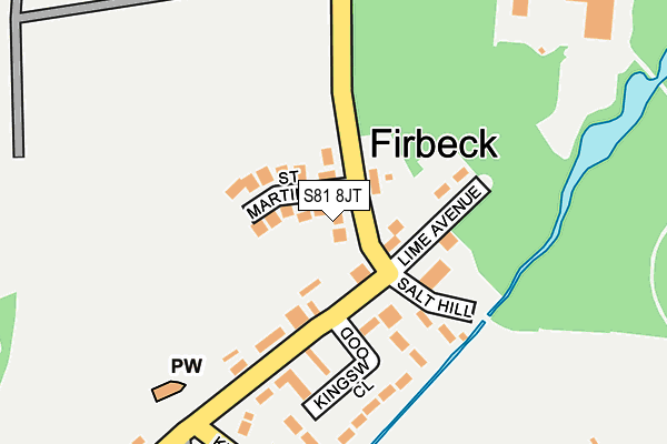 S81 8JT map - OS OpenMap – Local (Ordnance Survey) S81 8JT map - OS OpenMap – Local (Ordnance Survey)
