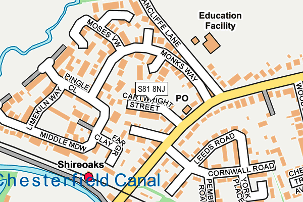 S81 8NJ map - OS OpenMap – Local (Ordnance Survey)