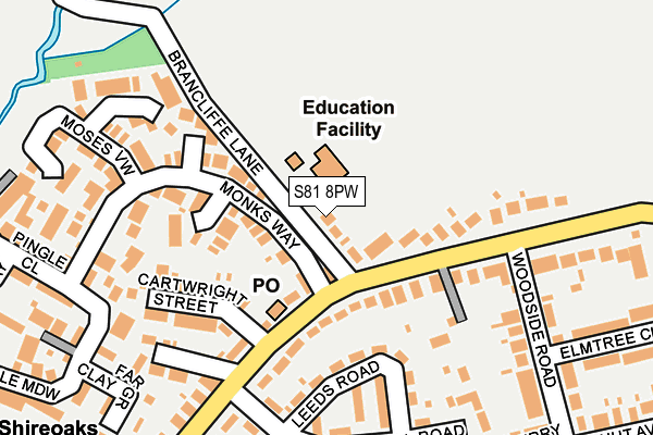 S81 8PW map - OS OpenMap – Local (Ordnance Survey) S81 8PW map - OS OpenMap – Local (Ordnance Survey)