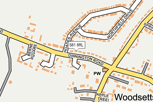 S81 8RL map - OS OpenMap – Local (Ordnance Survey) S81 8RL map - OS OpenMap – Local (Ordnance Survey)
