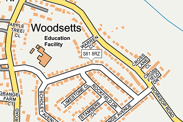 S81 8RZ map - OS OpenMap – Local (Ordnance Survey) S81 8RZ map - OS OpenMap – Local (Ordnance Survey)